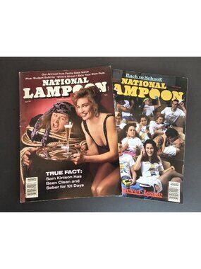 Vintage 1990 National Lampoon Magazines, Lot Of 2, Sam Kinison & Back To School